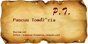 Pascus Tomázia névjegykártya